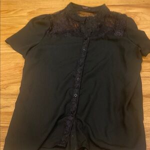 Astr Elegant Black Lace Blouse